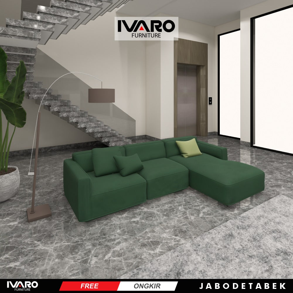 Ivaro Kathleen Sofa L /Sofa Sudut/Sofa L Minimalis/Kursi L /Sofa Tamu