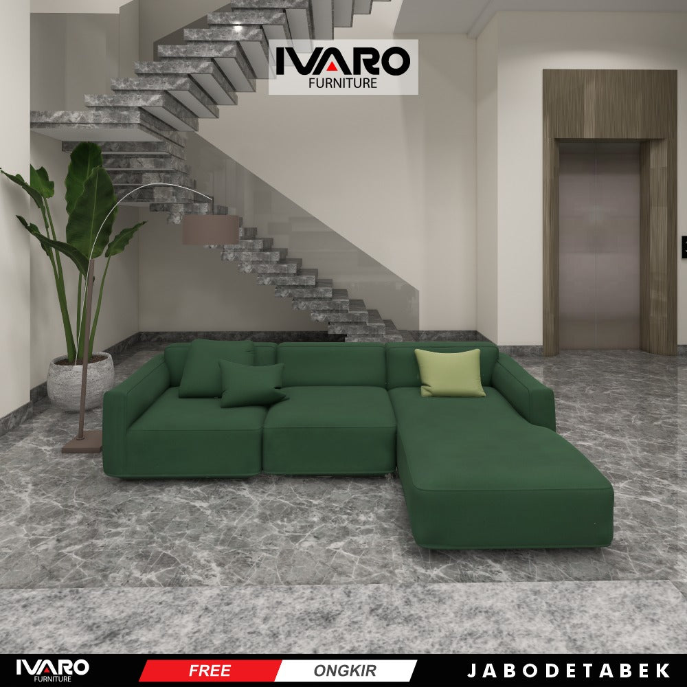 Ivaro Kathleen Sofa L /Sofa Sudut/Sofa L Minimalis/Kursi L /Sofa Tamu