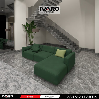 Ivaro Kathleen Sofa L /Sofa Sudut/Sofa L Minimalis/Kursi L /Sofa Tamu