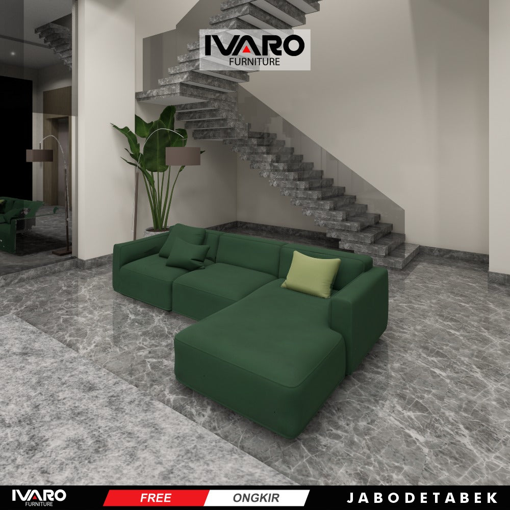 Ivaro Kathleen Sofa L /Sofa Sudut/Sofa L Minimalis/Kursi L /Sofa Tamu
