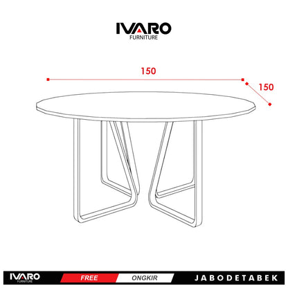 Ivaro Moira Meja Makan/Table/Meja Minimalis/Serbaguna