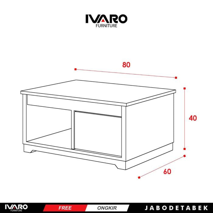 Ivaro Ghian Coffe Table/ Meja Tamu/ Meja Sudut Minimalis
