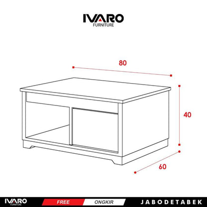 Ivaro Ghian Coffe Table/ Meja Tamu/ Meja Sudut Minimalis