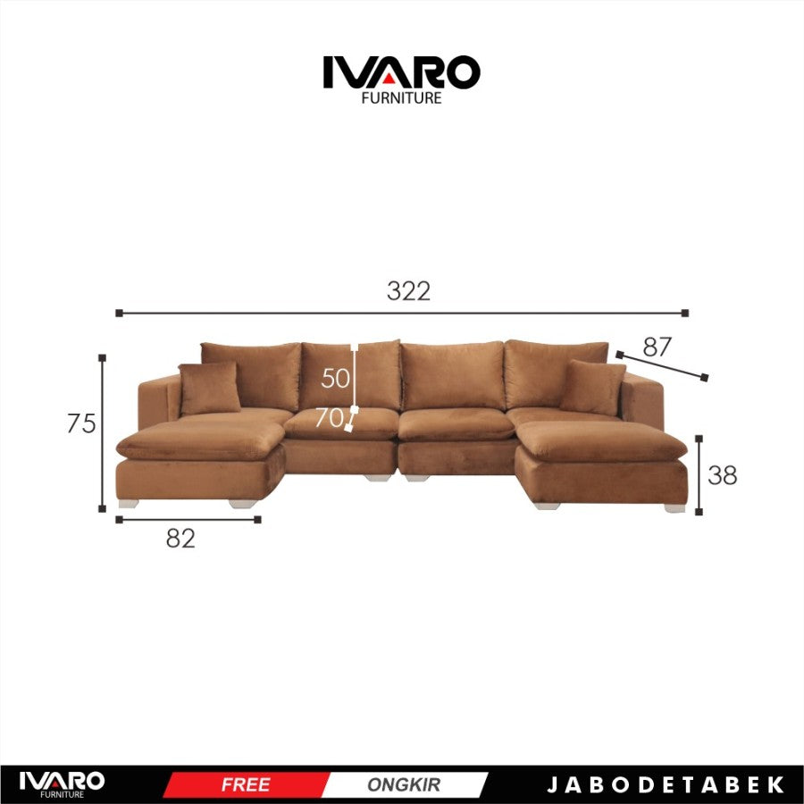 Sofa L /Sofa Sudut/Sofa L Minimalis/Kursi L /Sofa Tamu PROTONEMA IVARO