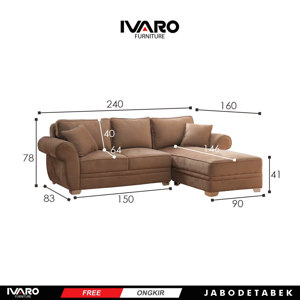 Sofa L /Sofa Sudut/Sofa L Minimalis/Kursi L /Sofa Tamu MOSS IVARO