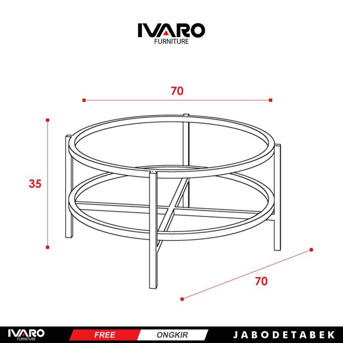Ivaro Dira Coffe Table/ Meja Tamu/ Meja Sudut Minimalis