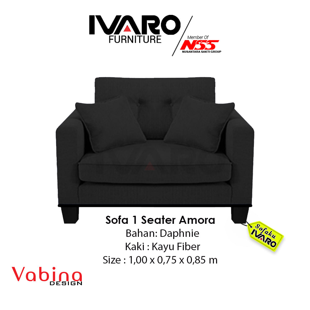 Sofa 1 Seater / Kursi Minimalis / Sofa Ruang Tamu AMORA IVARO