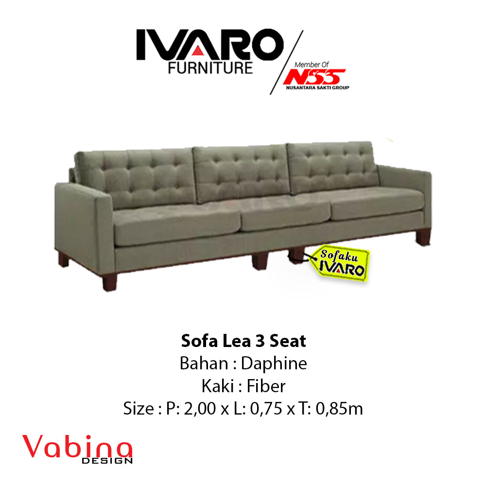 Sofa 3 Seater / Kursi Minimalis / Sofa Ruang Tamu LEA IVARO