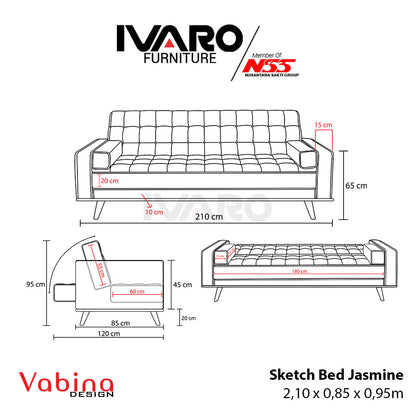 Sofa BED / Sofa Tidur / Sofa Kasur /Sofa Bed / Reklening JASMINE IVARO