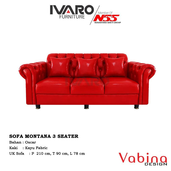 Sofa 3 Seater / Kursi Minimalis / Sofa Ruang Tamu MONTANA IVARO