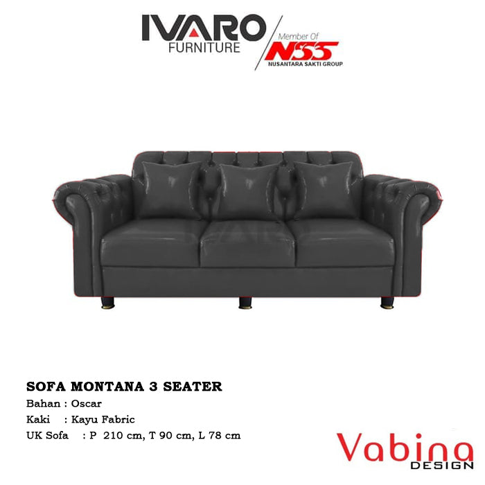 Sofa 3 Seater / Kursi Minimalis / Sofa Ruang Tamu MONTANA IVARO