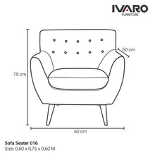 Muat gambar ke penampil Galeri, Sofa 1 Seater / Kursi Minimalis / Sofa Ruang Tamu SCANDINAVIAN IVARO
