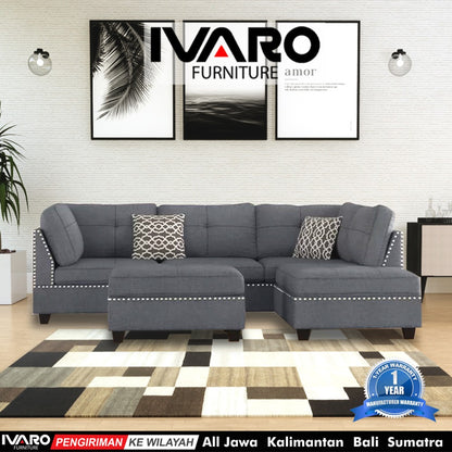 Sofa L /Sofa Sudut/Sofa L Minimalis/Kursi L /Sofa Tamu ZERRY IVARO - sofa L